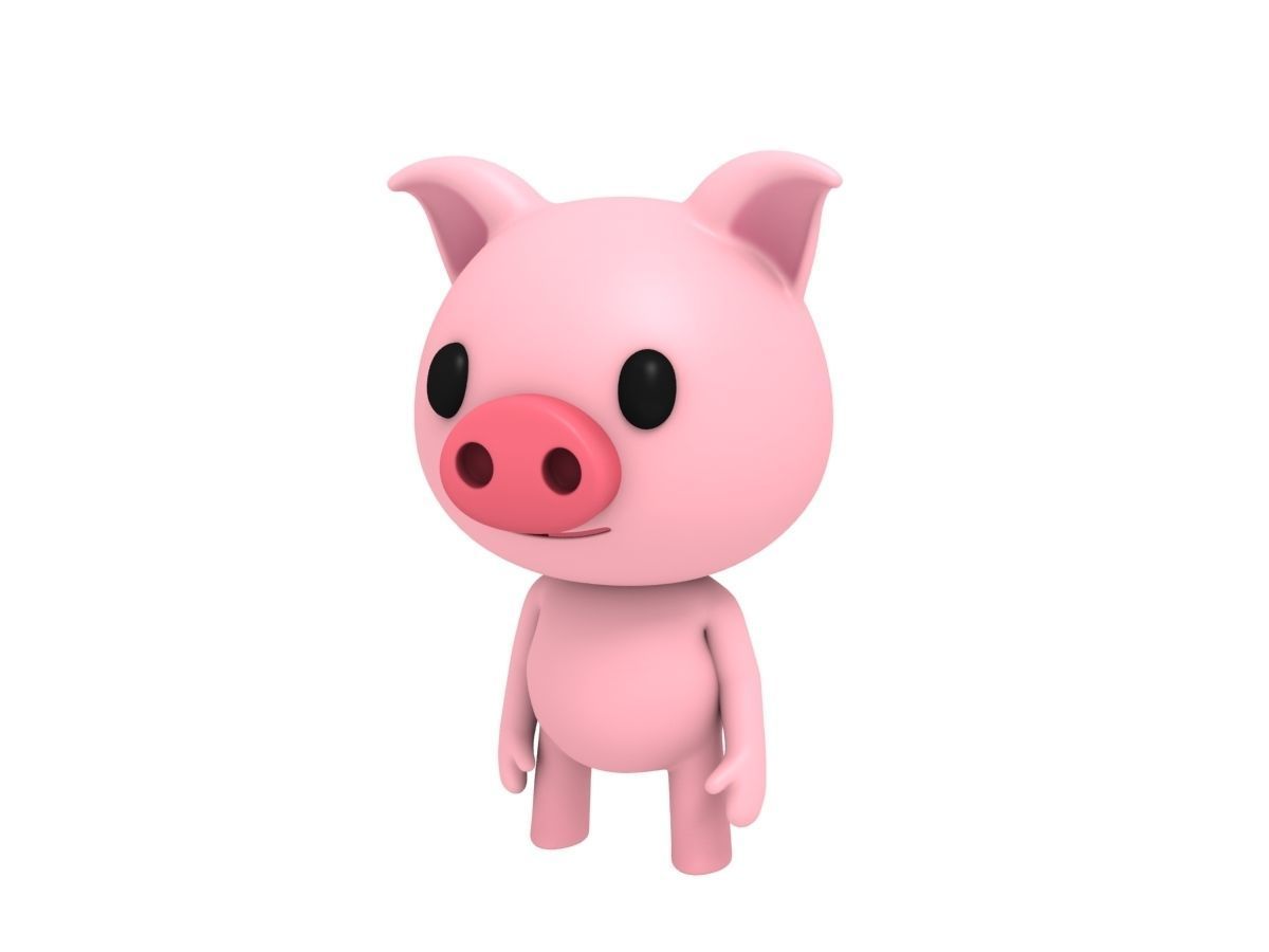 Rigged Pig 3D model_3