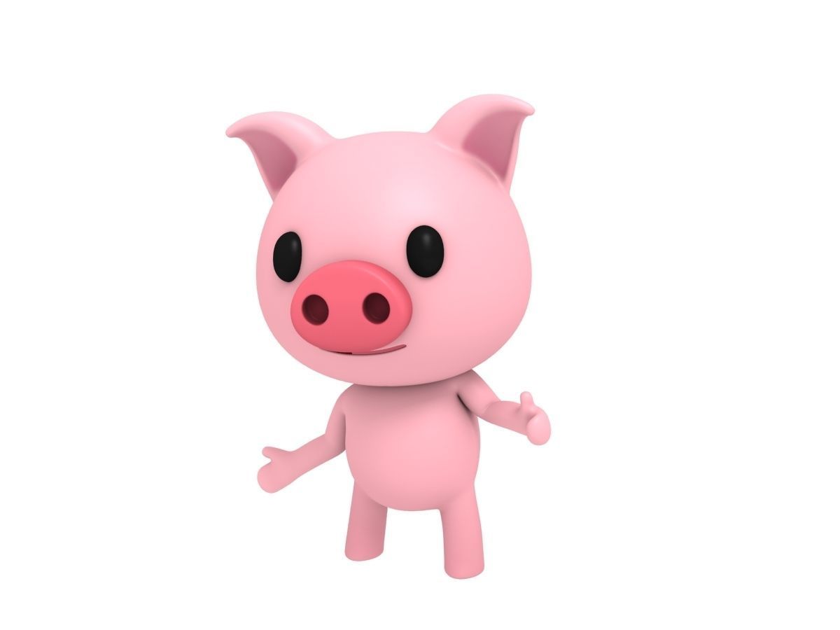 Rigged Pig 3D model_1