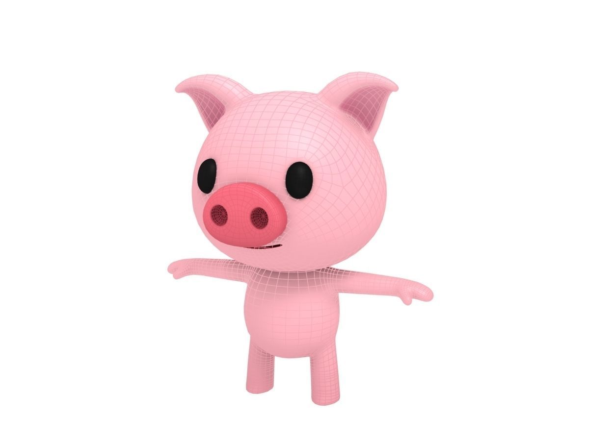 Rigged Pig 3D model_11