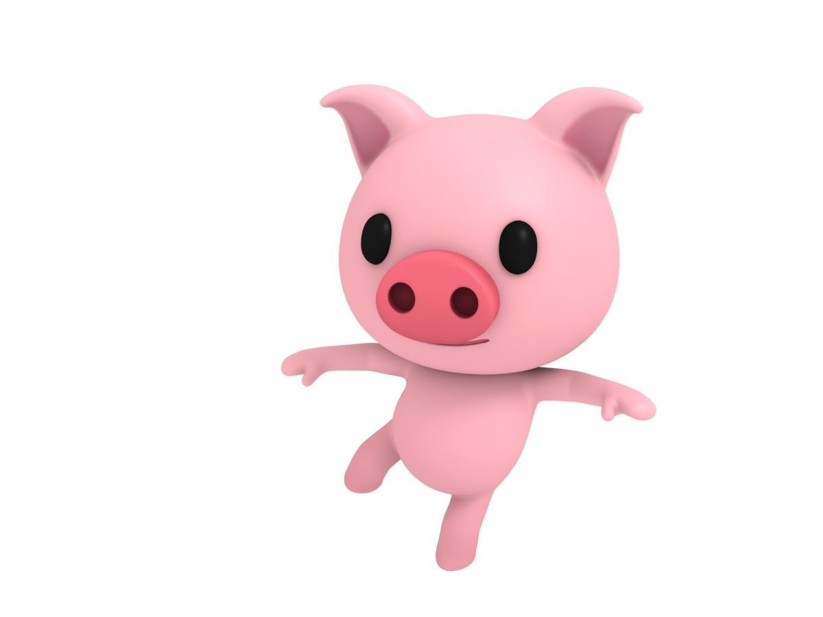 Rigged Pig 3D model_2