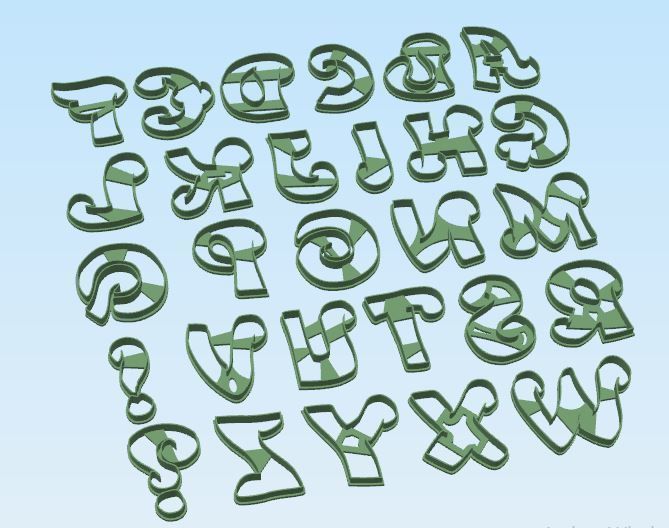 Alphabet Cookie Cutter Set 28 pieces 3D print model_2