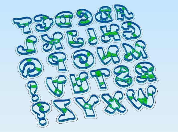 Alphabet Cookie Cutter Set 28 pieces 3D print model_3