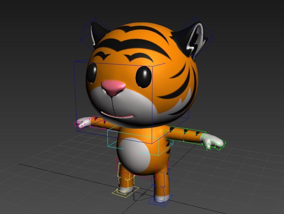 Rigged Tiger 3D model_12
