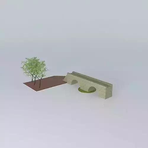 Bridge and tree Free 3D model