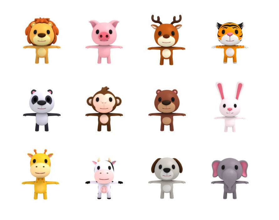 Rigged Animal Pack 3D model_26