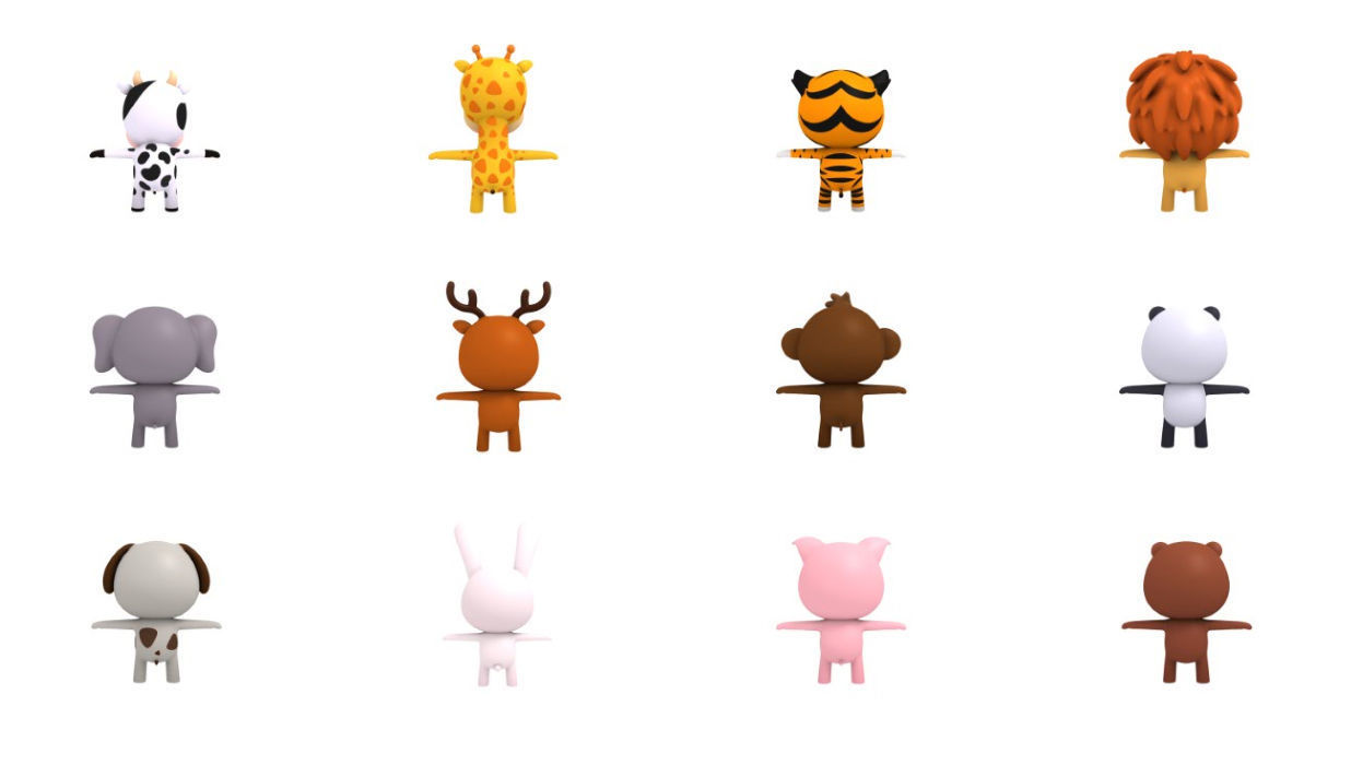 Rigged Animal Pack 3D model_28