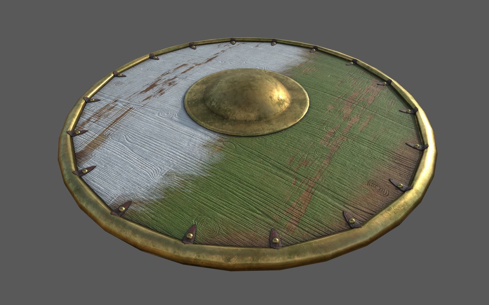 Round shields PBR pack Low-poly 3D model_5