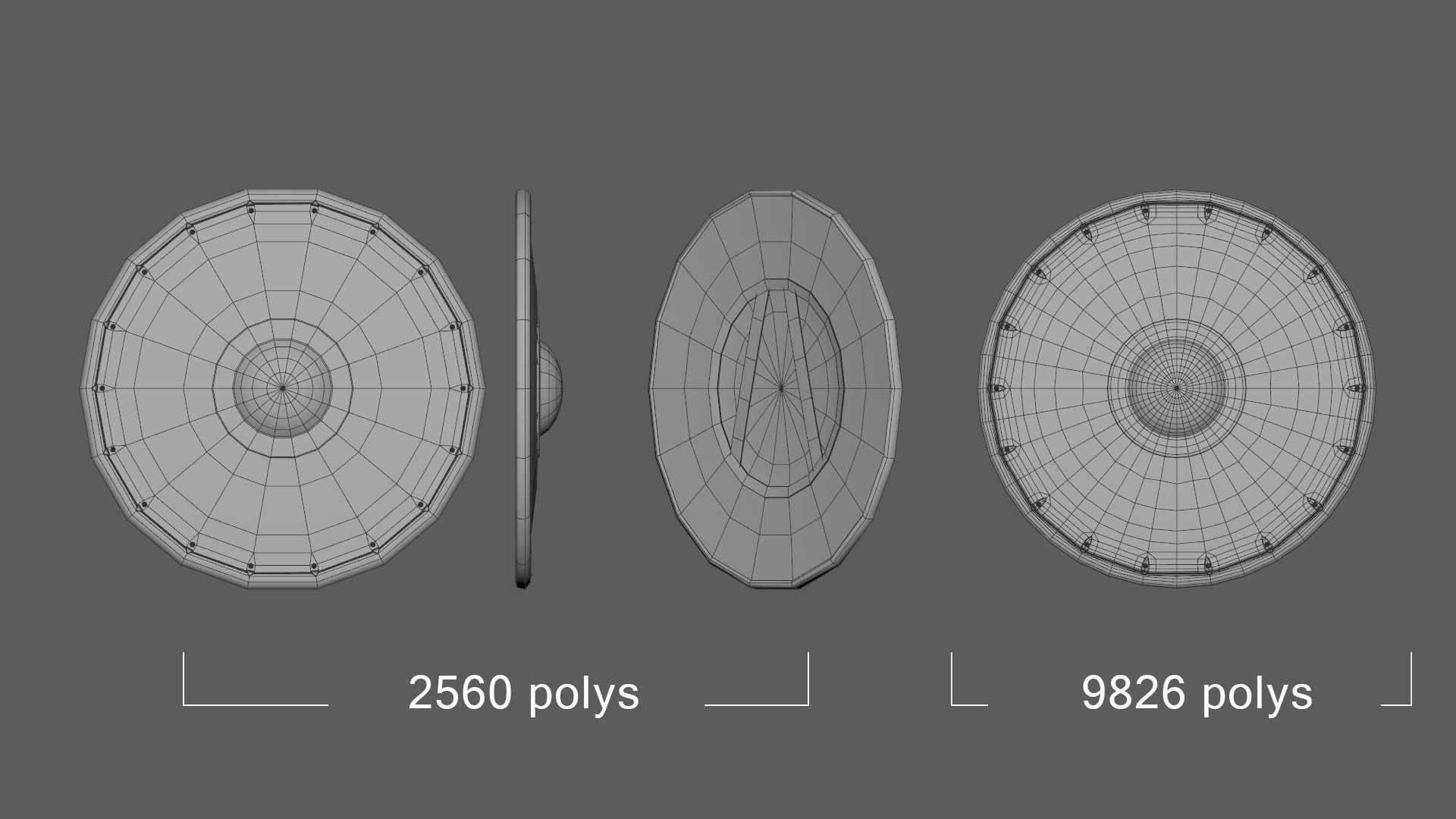 Round shields PBR pack Low-poly 3D model_9