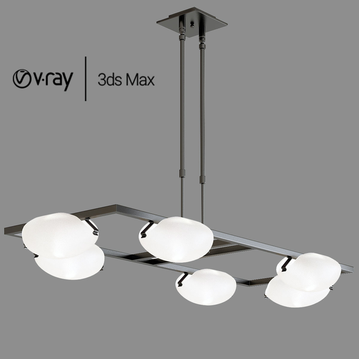 5 Mix collection olympic chandelier - clear glass spheres 3D model_3