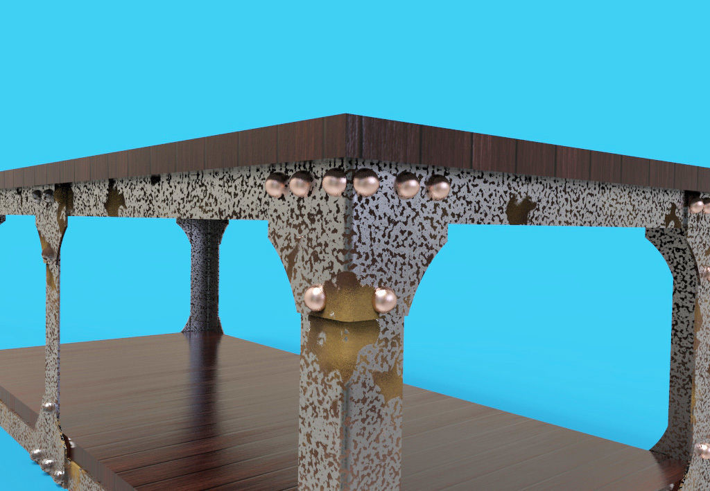 Rustic Cofe Table 3D model_3