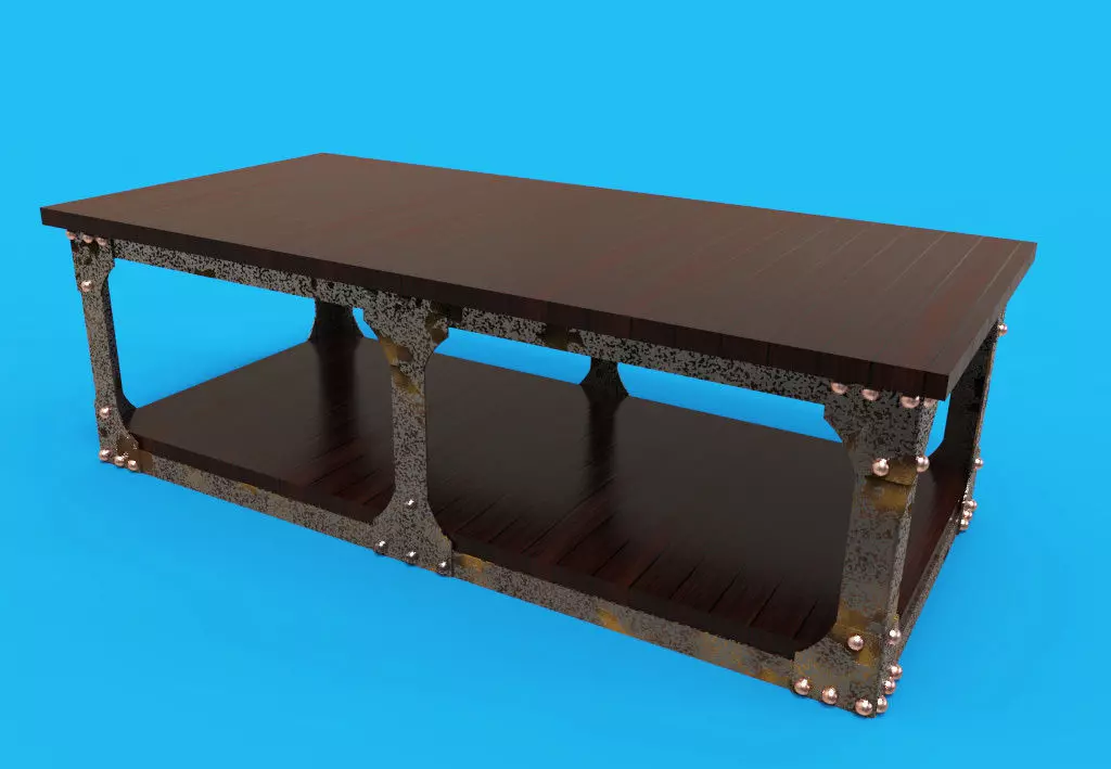 Rustic Cofe Table 3D model_0