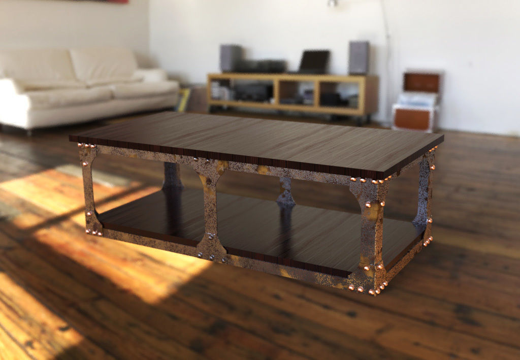 Rustic Cofe Table 3D model_1