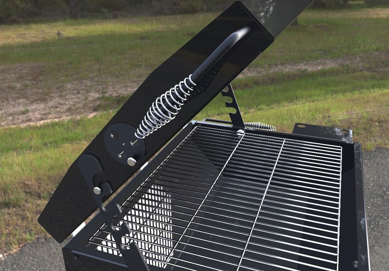 Large Bbq Grill 3D model_2
