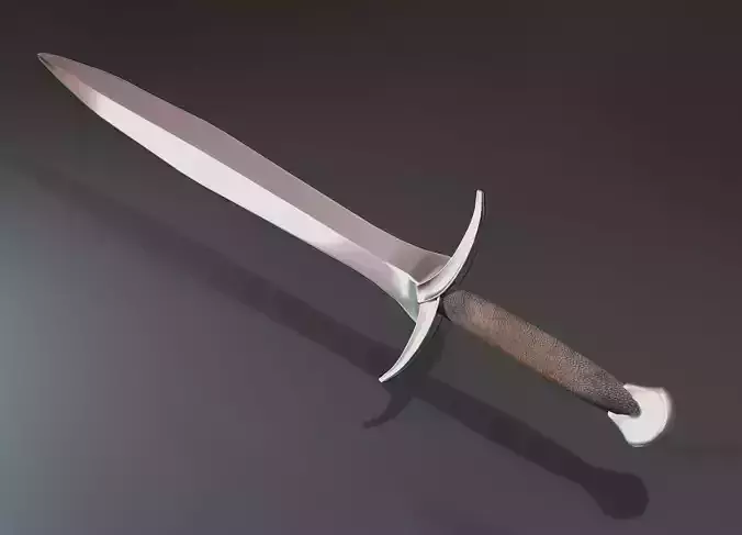 Sword spartan dagger low-poly game ready