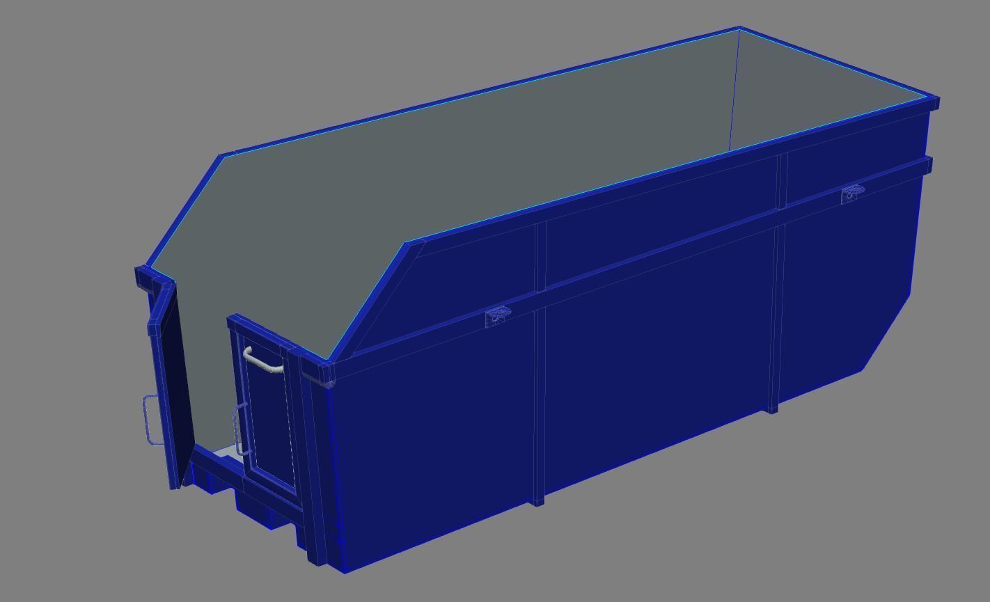 Skip Bin 15 Cubic Metres Free 3D model_6