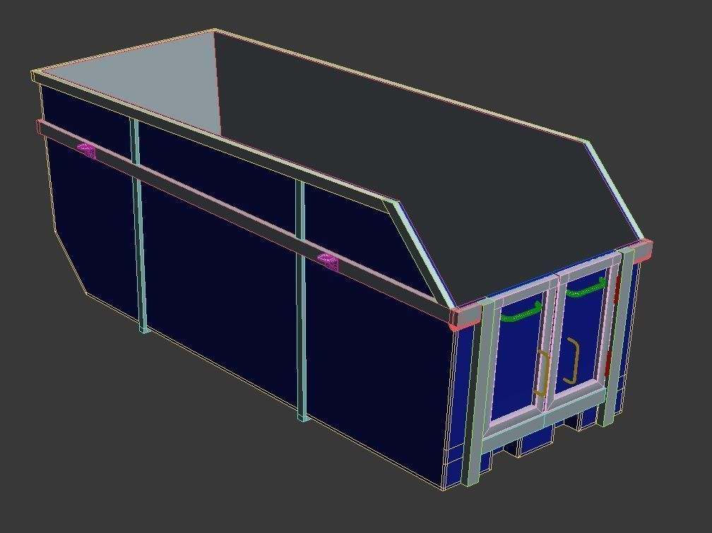 Skip Bin 15 Cubic Metres Free 3D model_2