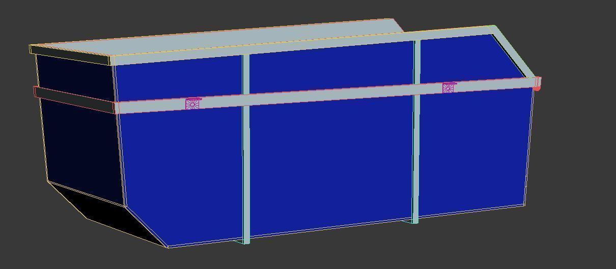 Skip Bin 15 Cubic Metres Free 3D model_4