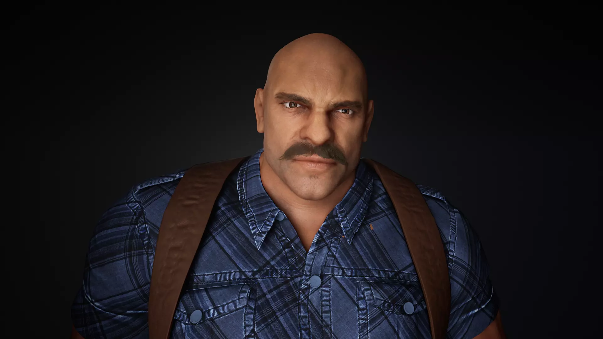 Post apocalyptic survival character older man Low-poly 3D model
