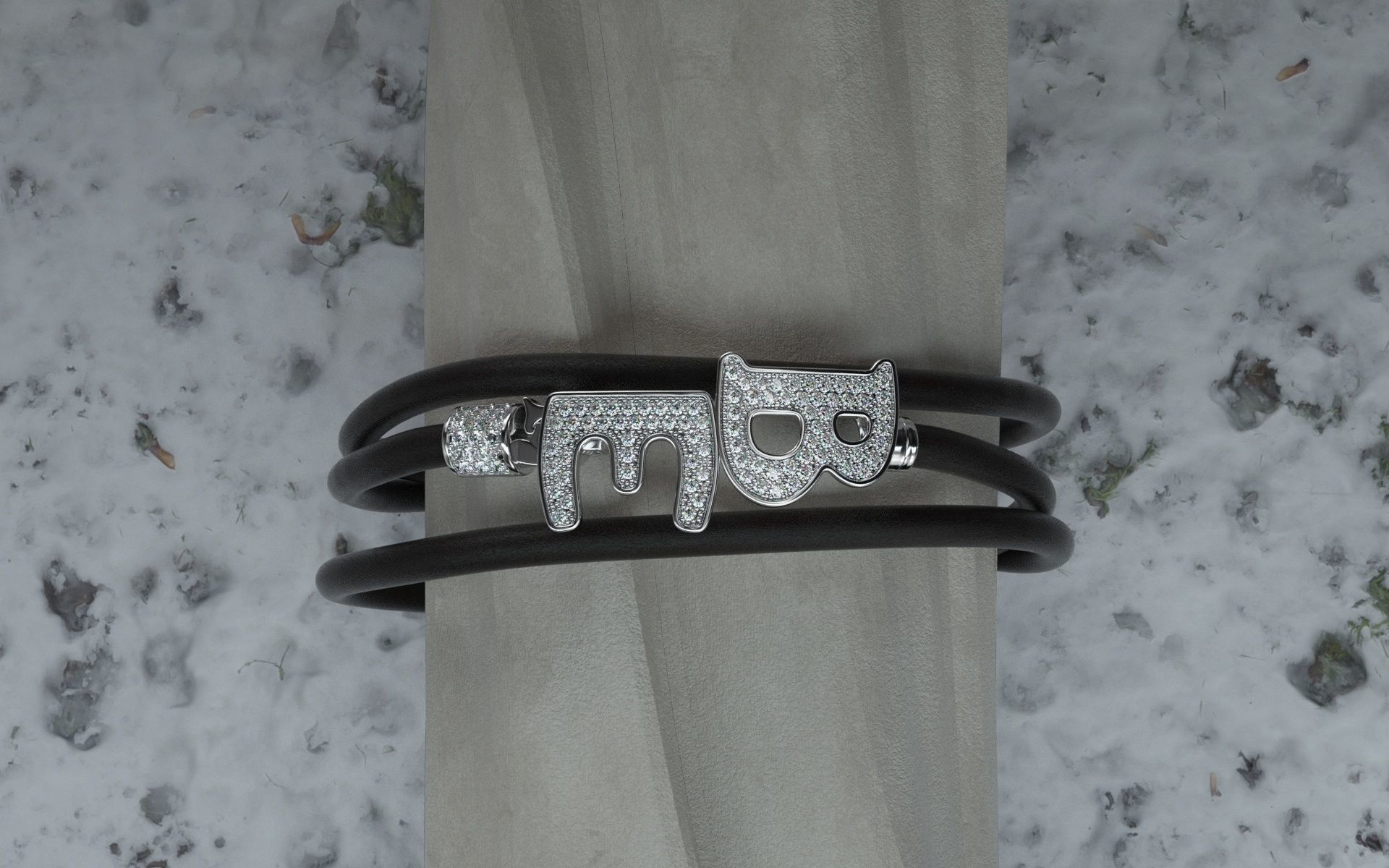 Lather Bracelet  3D print model_3