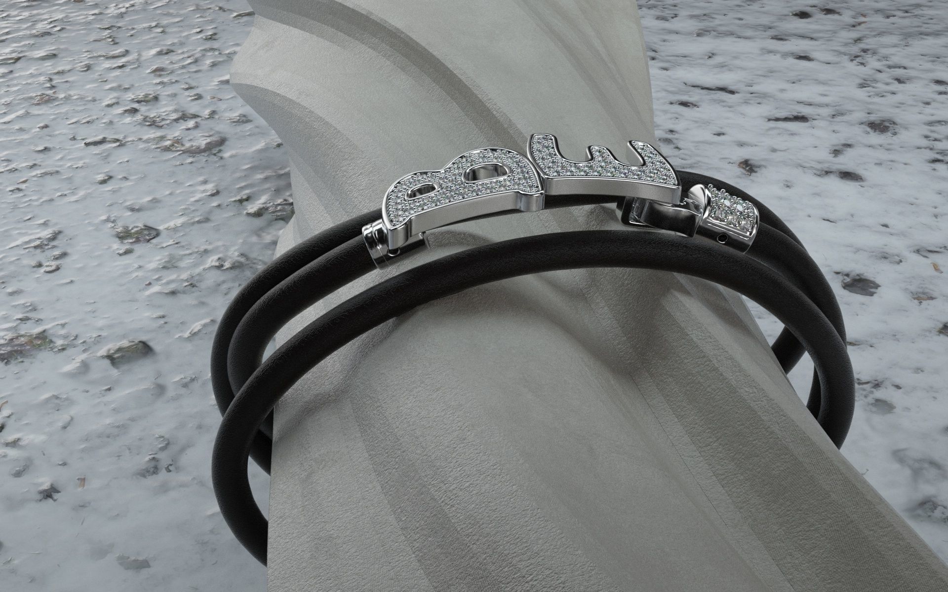 Lather Bracelet  3D print model_2