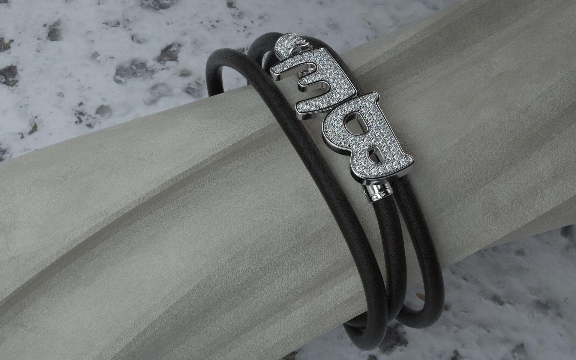 Lather Bracelet  3D print model_1