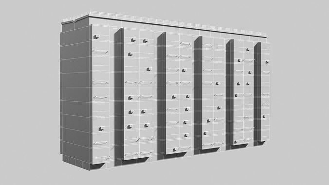 Plattenbau buildings pack Low-poly 3D model 2