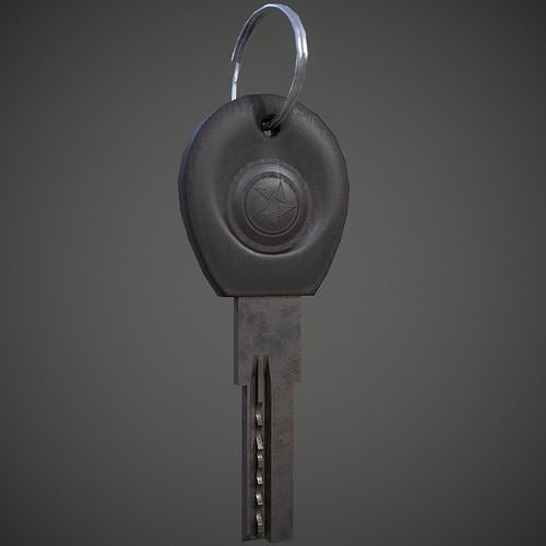 Realistic Door Key Lowpoly with a set of 5 PBR materials Low-poly 3D model 7