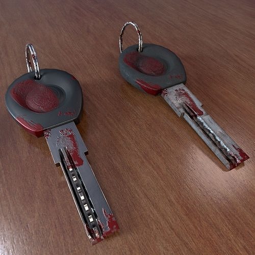 Realistic Door Key Lowpoly with a set of 5 PBR materials Low-poly 3D model 2