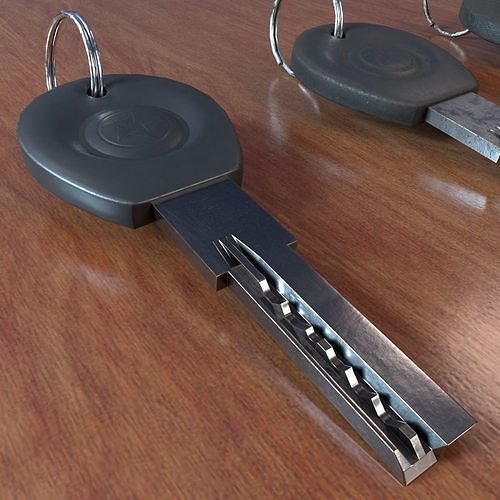 Realistic Door Key Lowpoly with a set of 5 PBR materials Low-poly 3D model 4