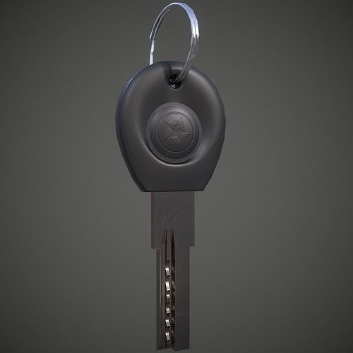 Realistic Door Key Lowpoly with a set of 5 PBR materials Low-poly 3D model 6