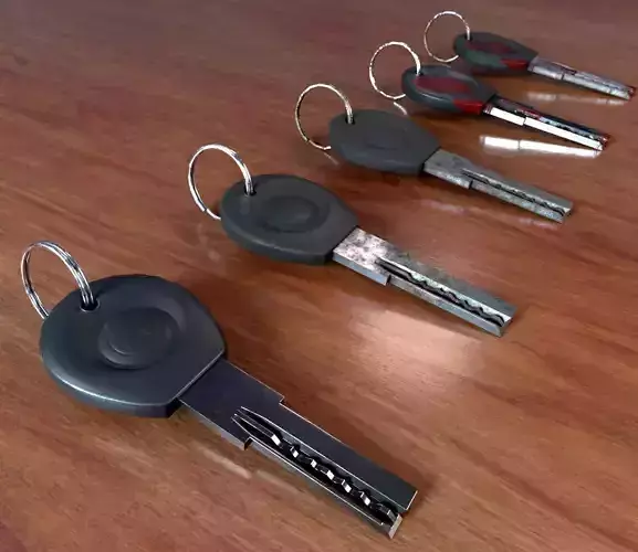 Realistic Door Key Lowpoly with a set of 5 PBR materials