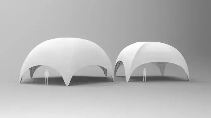 Hexadome and Crossover Tents 3D model