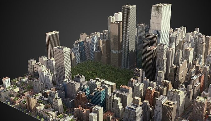 Realistic City R4 3D model 2