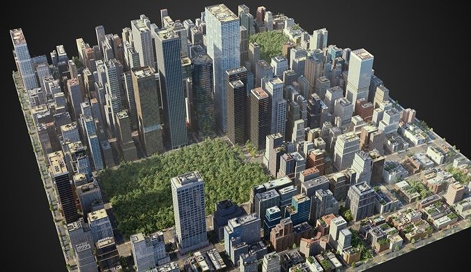 Realistic City R4 3D model 3