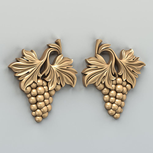 Carved decor vertical 016 3D model