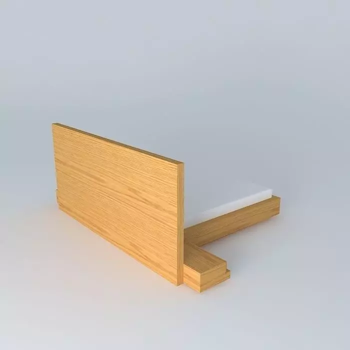 bedroom wooden shelf with sheet of paper Free 3D model
