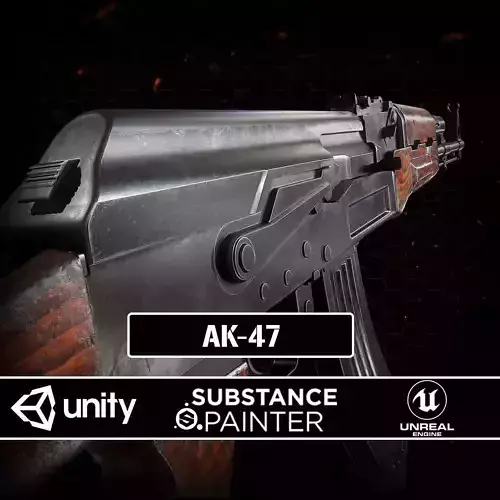 AK-47  Low-poly 3D model