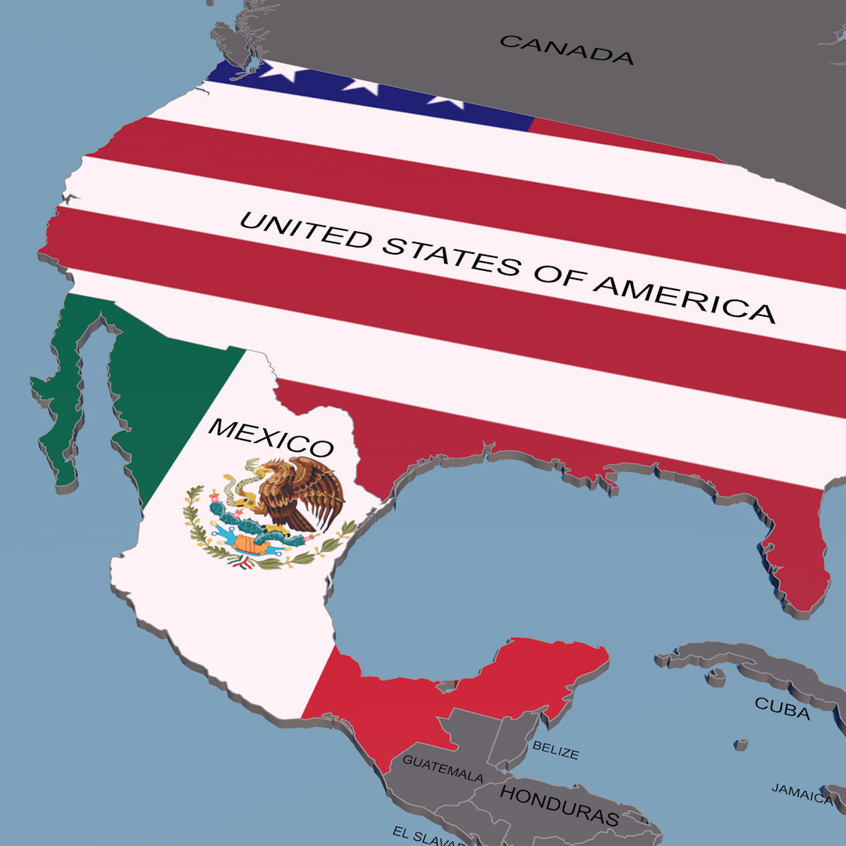 3D World Map - earth map with all borders and names 3D model_12