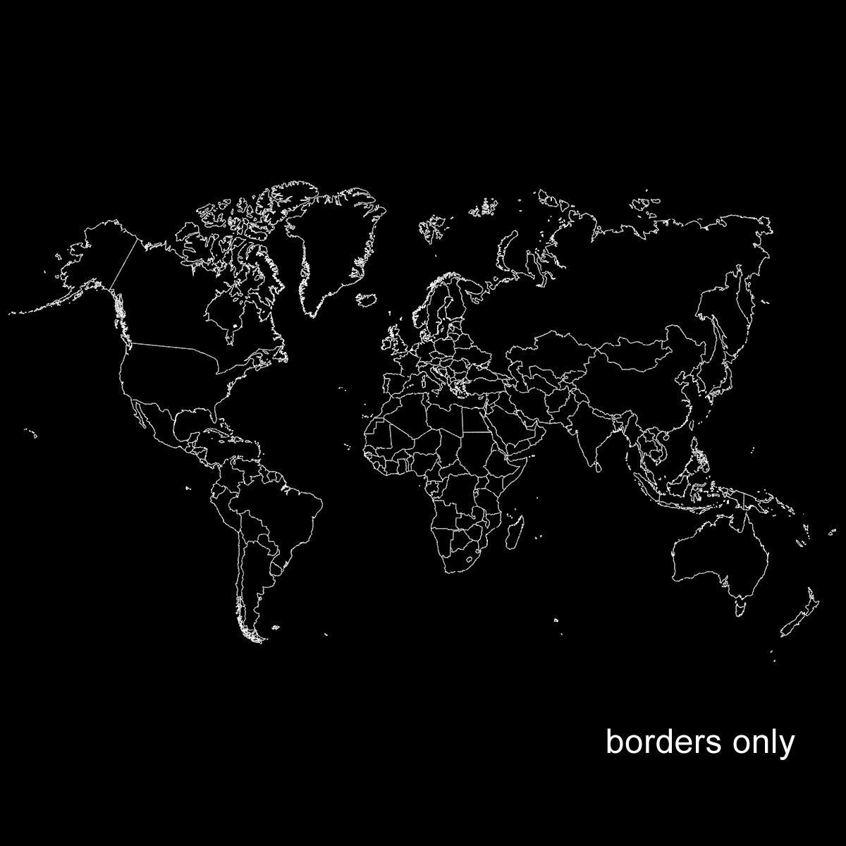 3D World Map - earth map with all borders and names 3D model_13