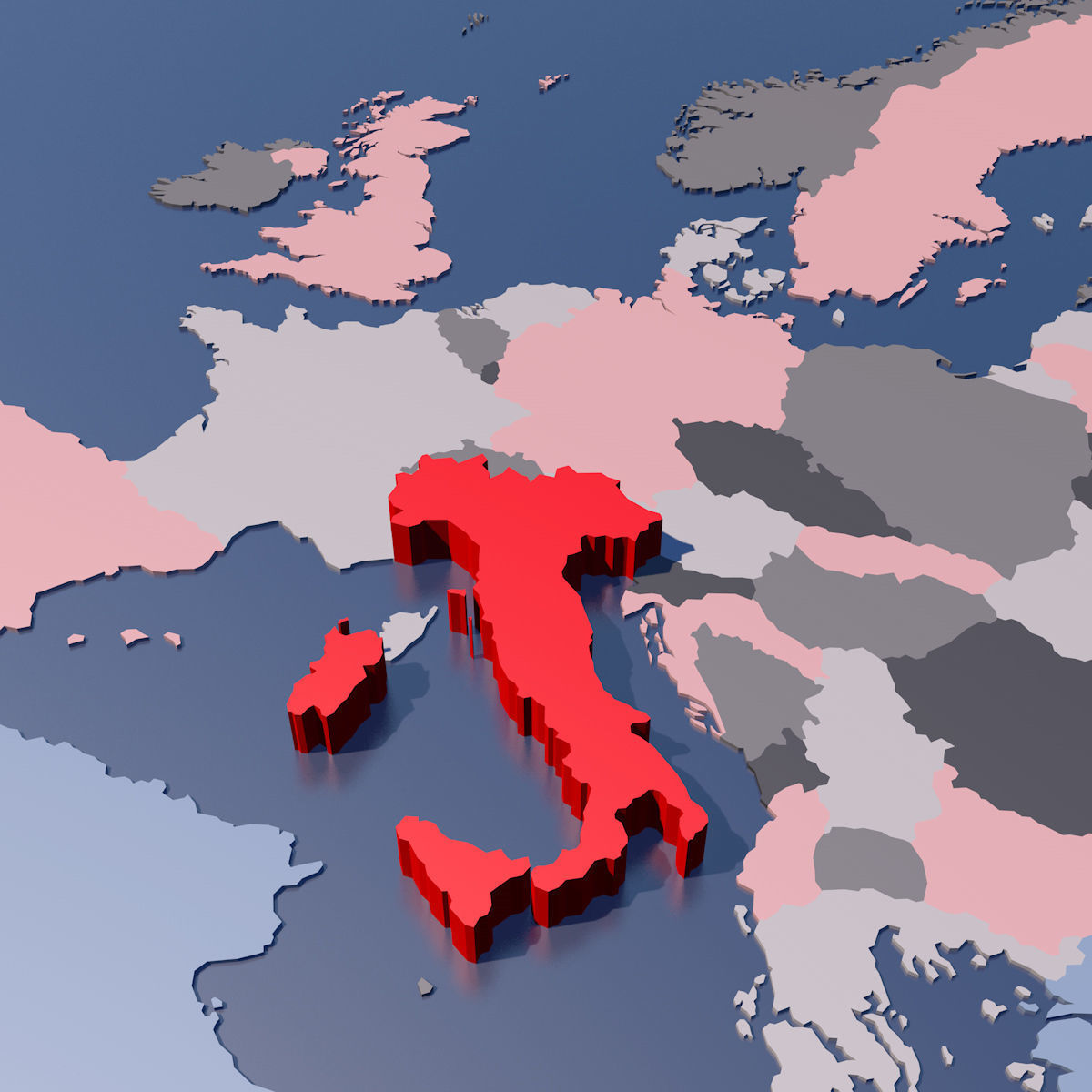 3D World Map - earth map with all borders and names 3D model_4