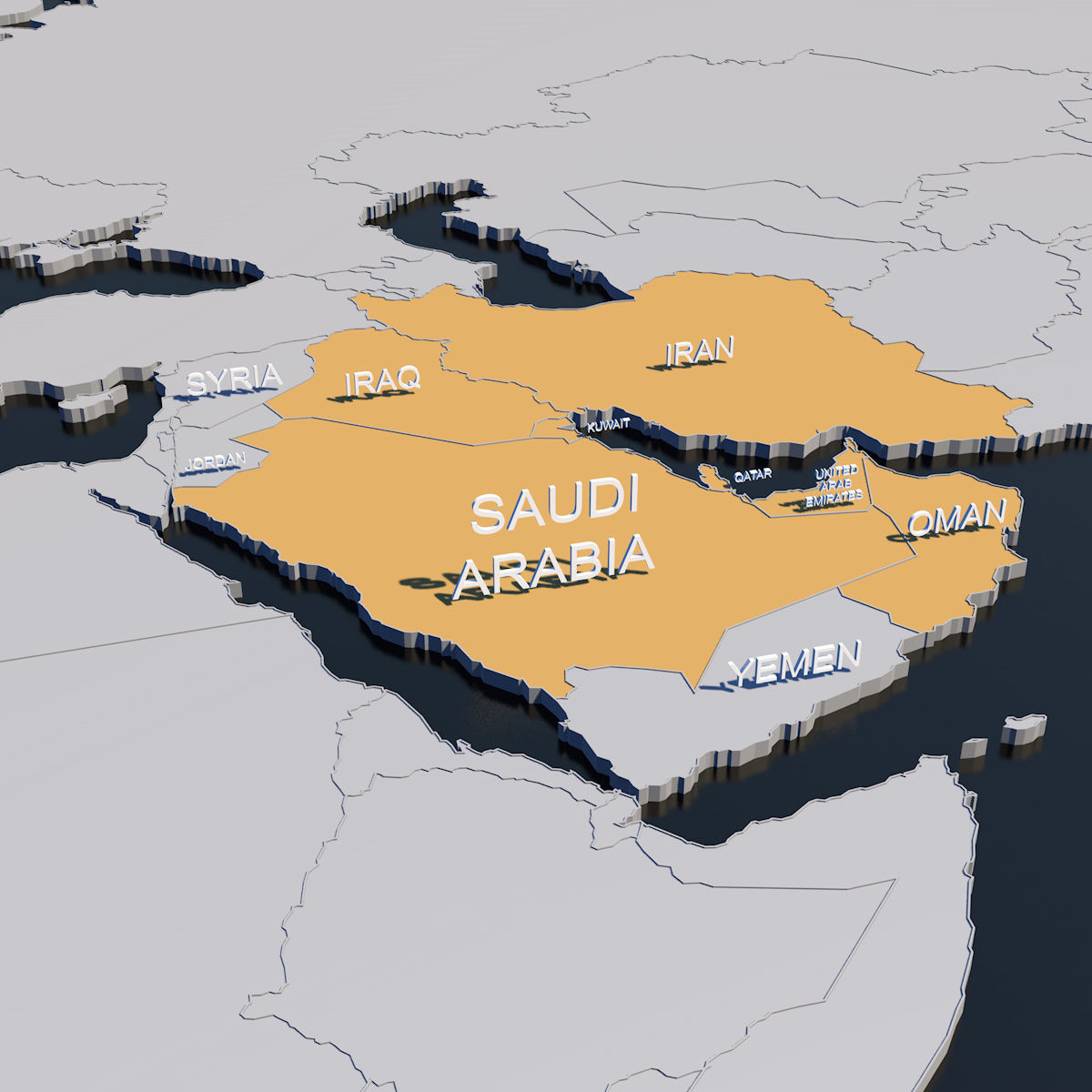 3D World Map - earth map with all borders and names 3D model_6