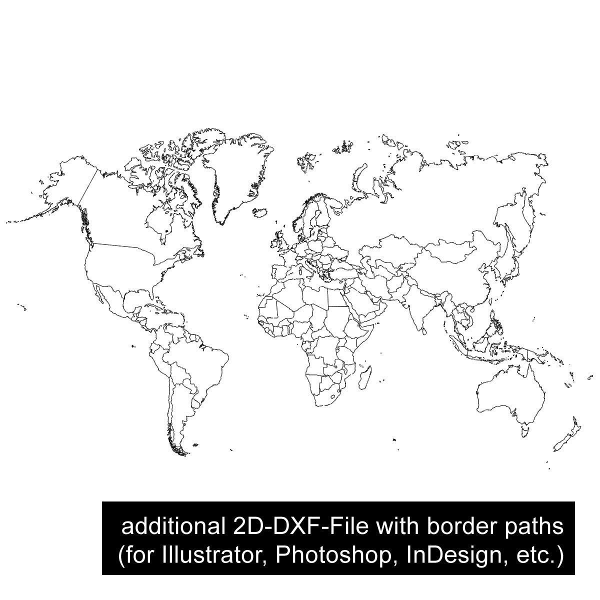 3D World Map - earth map with all borders and names 3D model_20