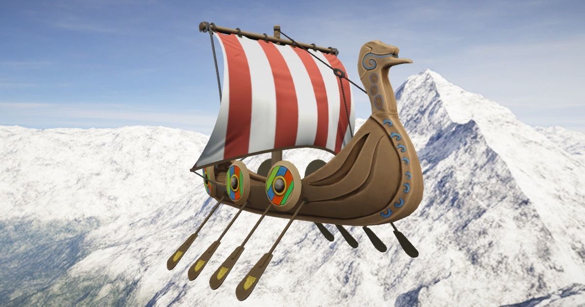 Viking Ship Stylized Low-poly 3D model_3