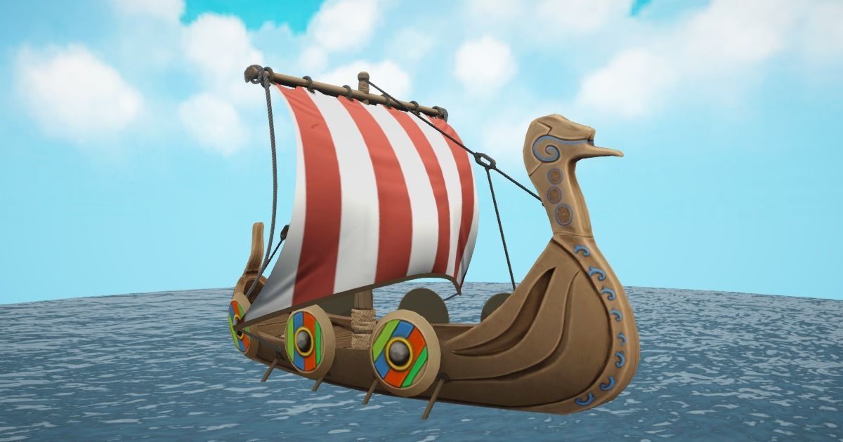 Viking Ship Stylized Low-poly 3D model_4