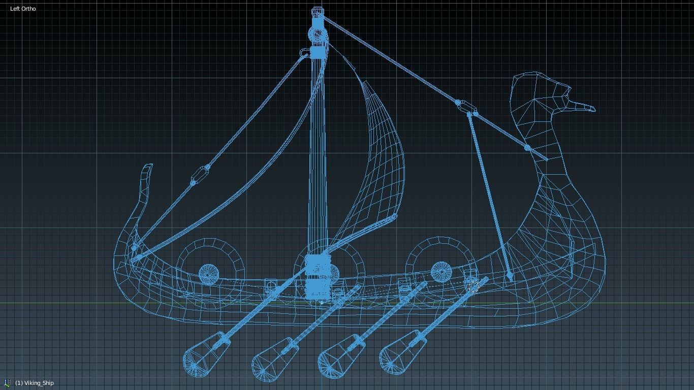 Viking Ship Stylized Low-poly 3D model_6