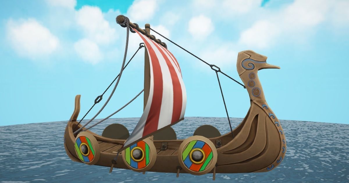 Viking Ship Stylized Low-poly 3D model_5