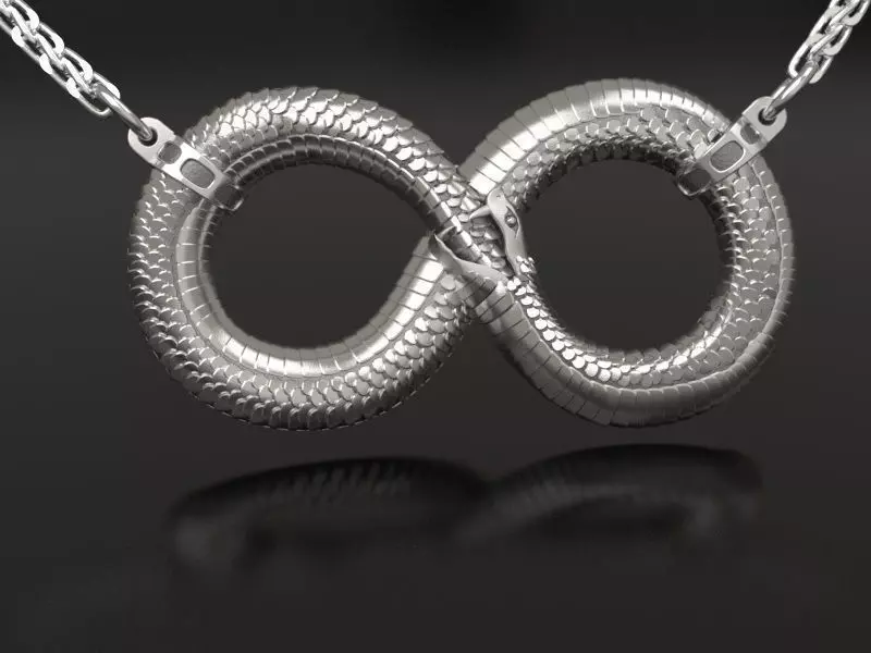 Infinity ouroboros pendant 3D print model_0