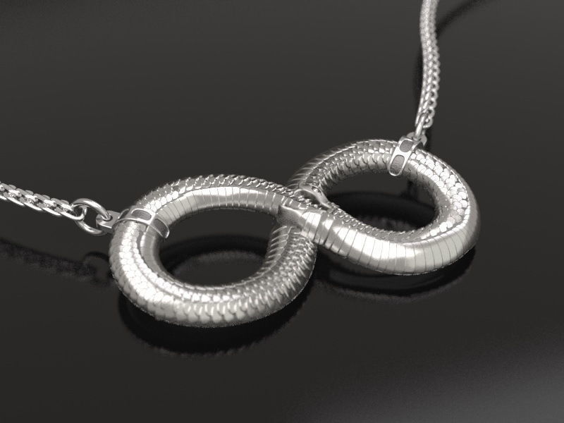 Infinity ouroboros pendant 3D print model_2