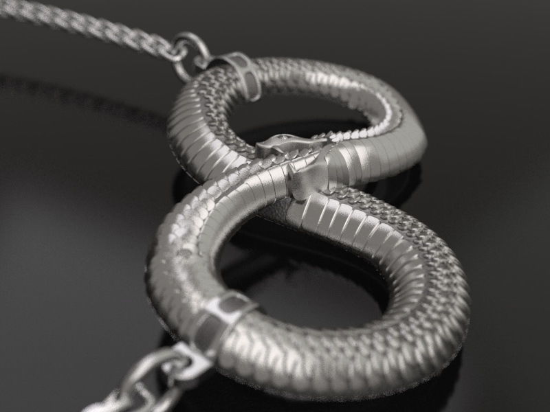 Infinity ouroboros pendant 3D print model_7
