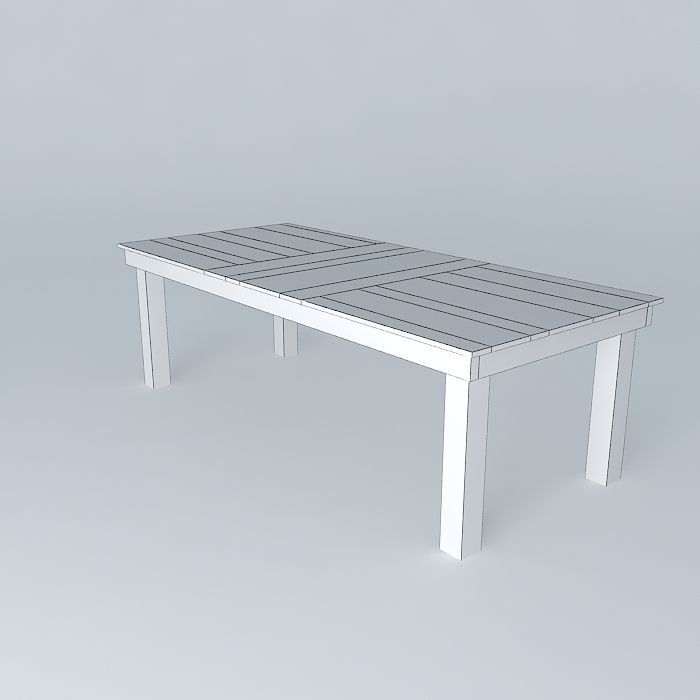 Wooden brown table Free 3D model_3